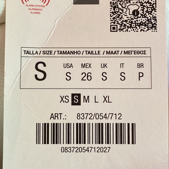 NWT. Zara Ecru Viscose Blend Belted Straight Leg Pants. Size S. - Picture 9 of 11